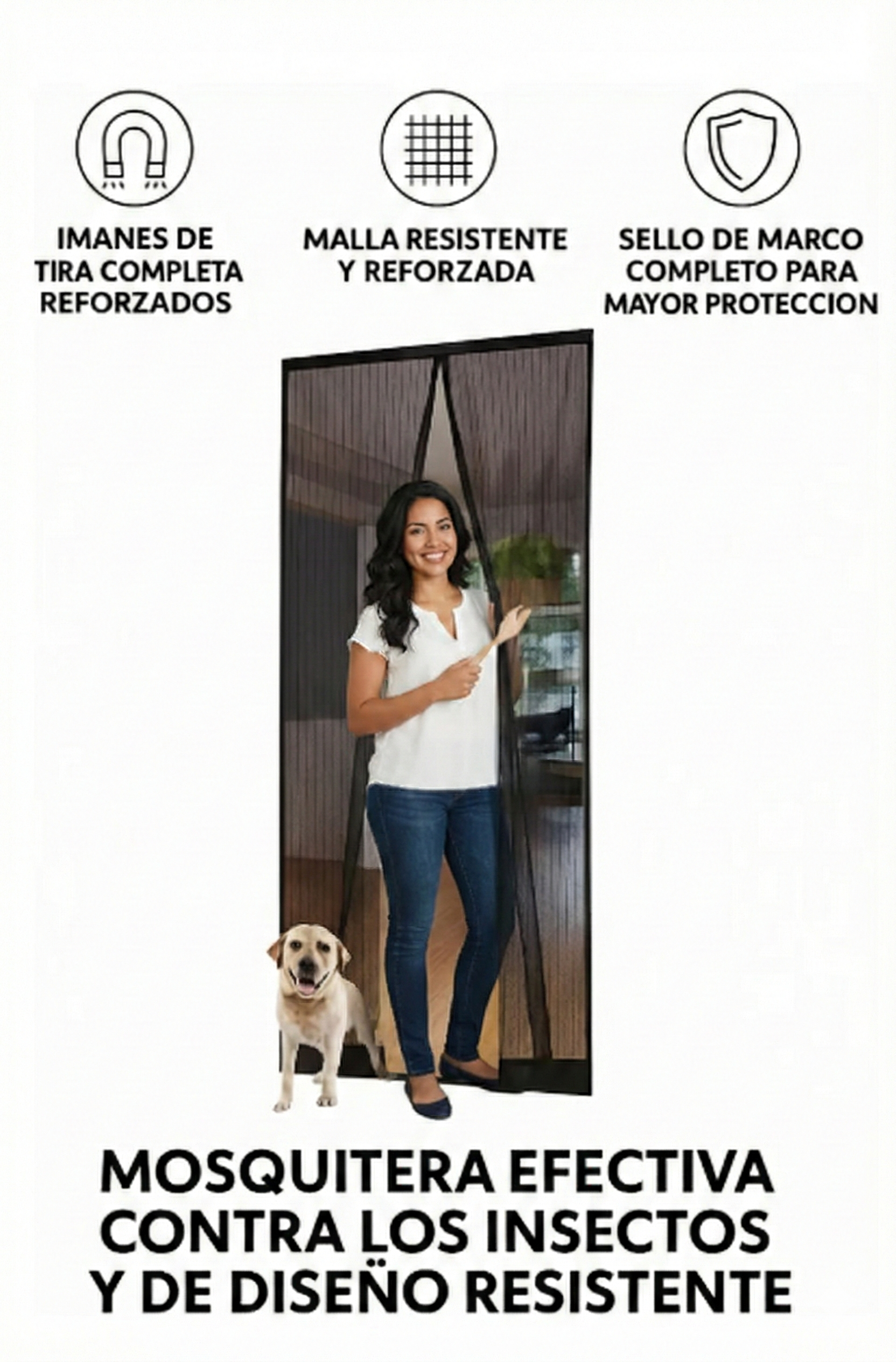 Cortina Malla mosquitero de puerta - Imagen 2